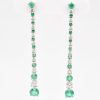 Vapour Emerald And Diamond Platinum Earrings