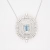 Diamond and Aquamarine Pendant