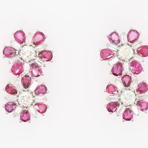 Ruby and Diamond Earrings