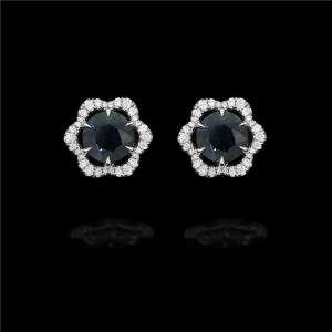 Sapphire Lily Pad Earrings