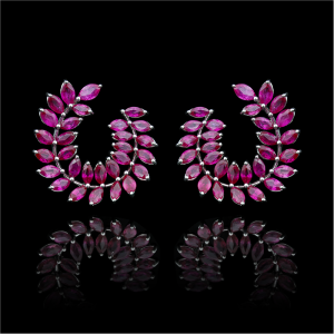 Ruby Leaf Earrings