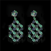 Lattice Sapphire and Emerald Earrings