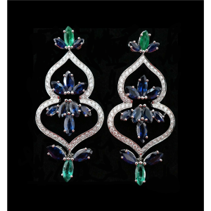 Double Flower Spades Earrings