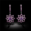 Amethyst Petals Clip Earrings
