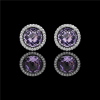 Amethyst Halo Stud