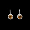 Citrine Diamond Halo Platinum Earrings