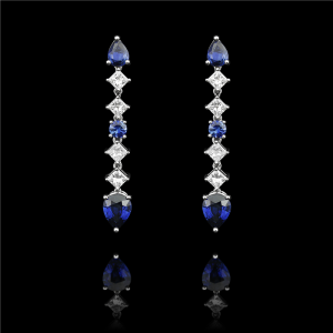 Sequential Sapphire Diamonds Earrings