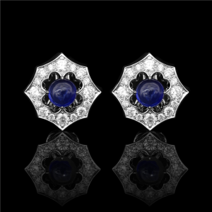 Sapphire Clover Clip Earrings