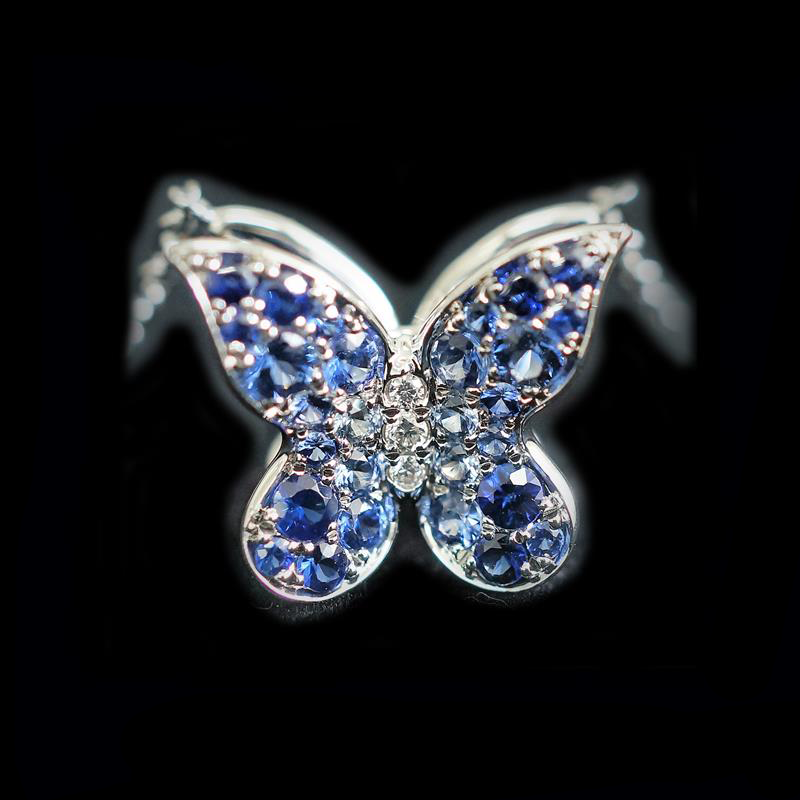Single Butterfly Pendant Blue