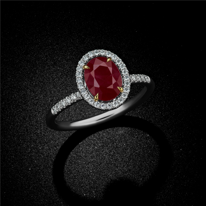 Rubinus Halo Ring